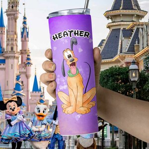 Personalized Pluto Disney Park Disney Cruise Tumbler Cup Disney World Cup Disneyland Cup Disney Park Family Vacation Trip Gift
