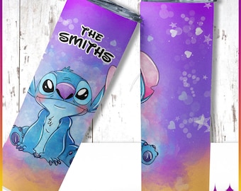 Custom Stitch Disney Tumbler Cup | Personalized Disney Cup for Park Cruise Disney World Disneyland | Family Vacation Trip Gift