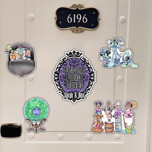 Haunted Mansion Disney Cruise Door Magnet 5-Piece Set | Disney Haunted Mansion Cruise or Resort Door Magnet Sign | Disney Cruise Gift