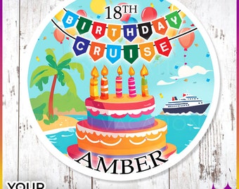 Birthday Cruise Door Magnets | Personalized Birthday Royal Norwegian NCL Disney Caribbean Cruise Door Magnets | Birthday Cruise Gift Idea