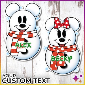 Deurmagneet Disney Cruise | Mickey Snowman Disney Christmas Cruise-magneet | Mickey Minnie Snowman Christmas Cruise-magneet