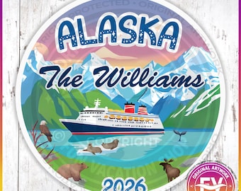 Alaska Cruise Door Magnets | Personalized Alaska Cruise Magnets Royal Disney Norwegian Princess Celebrity Door Sign| Alaska Cruise Gift