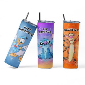 Personalized Donald Stitch Tigger Disney Park Disney Cruise Tumbler Cup Disney World Cup Disneyland Cup Disney Park Family Vacation Trip Gift