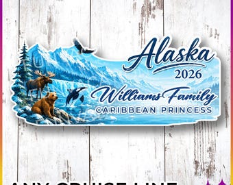Alaskan Cruise Door Magnets Any Cruise Line | Personalized Royal Disney MSC NCL Princess Celebrity Alaska Cruise Magnet Sign | Cruise Gift
