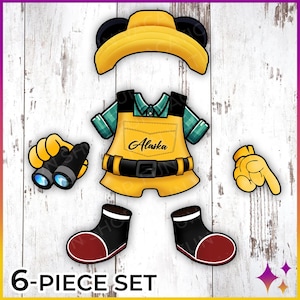 Alaska Mickey Disney Cruise Magnet Set | Disney Mickey Minnie Alaska Outfit Cruise Door Magnet Sign | Alaskan Disney Cruise Gift
