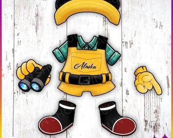 Alaska Mickey Disney Cruise Magnet Set | Disney Mickey Minnie Alaska Outfit Cruise Door Magnet Sign | Alaskan Disney Cruise Gift