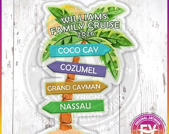 Cruise Door Magnets Sign Tropical Direction Palm | Personalized Royal Caribbean Disney Norwegian Celebrity Cruise Door Magnet | Cruise Gift
