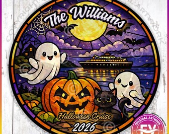 Halloween Cruise Door Magnet Cute Halloween Cruise Door Decor | Personalized Halloween Cruise Magnet Sign Any Cruise | Halloween Cruise Gift