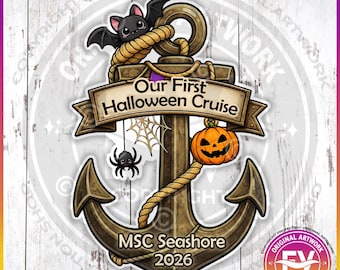 Halloween Cruise Door Magnet Anchor for All Cruise Lines | Personalized Halloween Cruise Magnet Door Sign Decoration | Halloween Cruise Gift