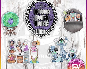 Haunted Mansion Disney Cruise Door Magnet 5-Piece Set | Disney Haunted Mansion Cruise or Resort Door Magnet Sign | Disney Cruise Gift