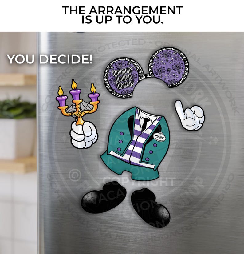 6-Piece Haunted Mansion Mickey Disney Cruise Door Magnet Set | Disney Haunted Mansion Cruise or Resort Door Magnet Sign | Disney Cruise Gift