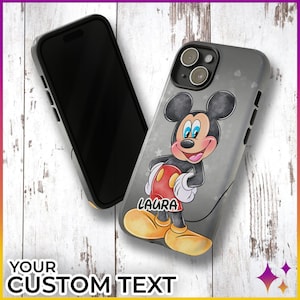 Custodia per telefono personalizzata con Topolino / Custodia resistente Disney per iPhone, Samsung Pixel / Idea regalo per le vacanze Disney