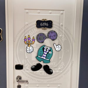 6-Piece Haunted Mansion Mickey Disney Cruise Door Magnet Set | Disney Haunted Mansion Cruise or Resort Door Magnet Sign | Disney Cruise Gift