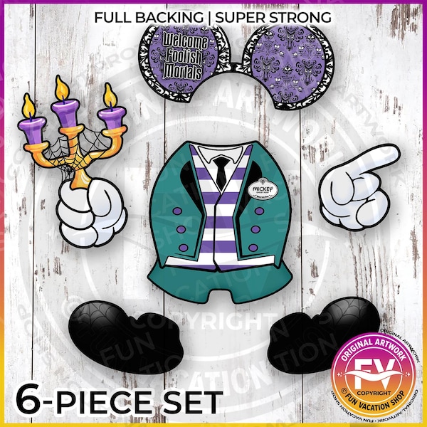 6-Piece Haunted Mansion Mickey Disney Cruise Door Magnet Set | Disney Haunted Mansion Cruise or Resort Door Magnet Sign | Disney Cruise Gift