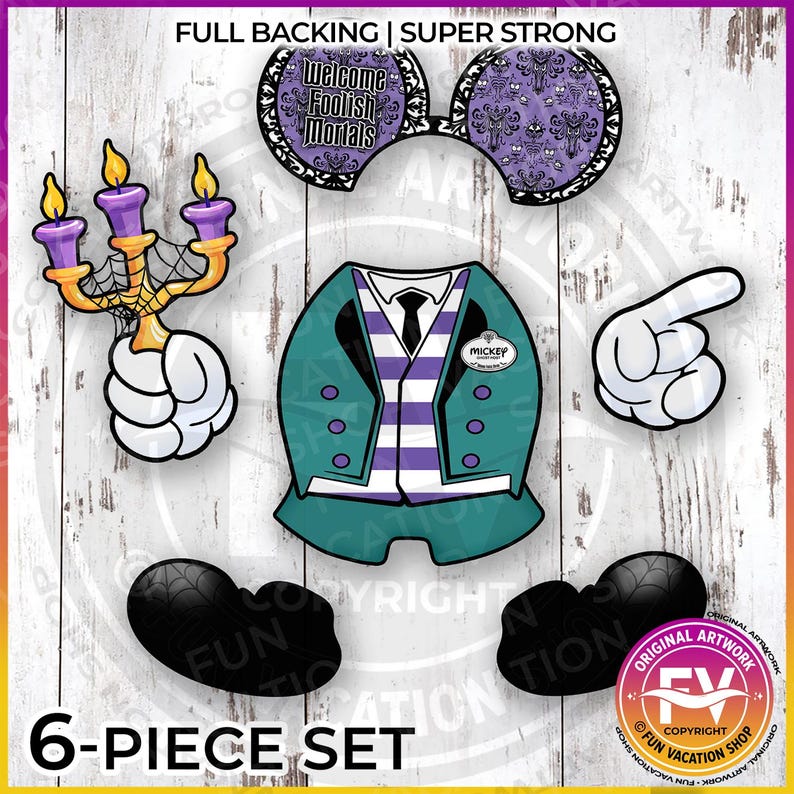 6-Piece Haunted Mansion Mickey Disney Cruise Door Magnet Set | Disney Haunted Mansion Cruise or Resort Door Magnet Sign | Disney Cruise Gift