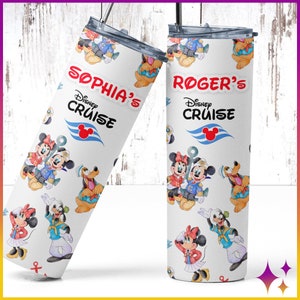 Disney Cruise Tumbler | Personalized Mickey & Friends Disney Cruise Line Tumbler Cup | Custom Disney Cruise Stainless Steel Cup