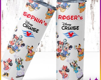 Disney Cruise Tumbler | Personalized Mickey & Friends Disney Cruise Line Tumbler Cup | Custom Disney Cruise Stainless Steel Cup