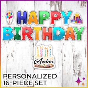 Happy Birthday Cruise Door Magnet 16 Pc Set | Personalized Birthday Royal Caribbean Norwegian NCL Disney Birthday Cruise Door Magnet Set