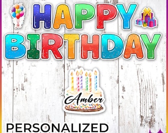 Happy Birthday Cruise Door Magnet 16 Pc Set | Personalized Birthday Royal Caribbean Norwegian NCL Disney Birthday Cruise Door Magnet Set
