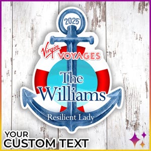 Virgin Cruise Door Magnets | Personalized Virgin Cruise Line Door Cruise Magnets | Cruise Door Magnet Sign | Virgin Cruise Gift