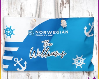 Norwegian Cruise Beach Bag | NCL Norwegian Cruise Gear | Custom Personalized Norwegian Cruise Gift Tote Bag | Cruise Gift Bag Idea
