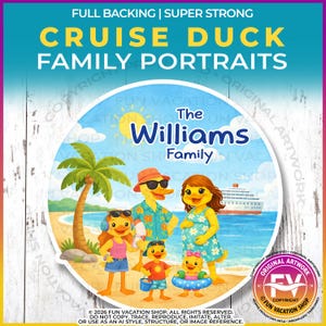 Cruise Door Magnet Cruise Duck Family Portrait | Personalized Large Family Cruise Door Decor Magnet Sign | Custom Cruise Gift | Two Layouts