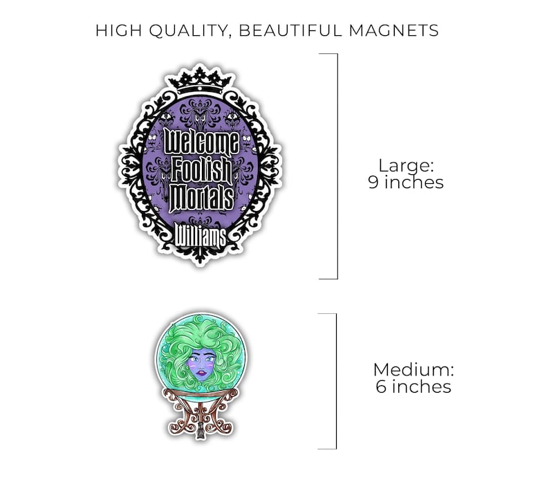 Haunted Mansion Disney Cruise Door Magnet 5-Piece Set | Disney Haunted Mansion Cruise or Resort Door Magnet Sign | Disney Cruise Gift