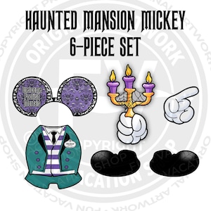 6-Piece Haunted Mansion Mickey Disney Cruise Door Magnet Set | Disney Haunted Mansion Cruise or Resort Door Magnet Sign | Disney Cruise Gift