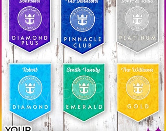 Royal Caribbean Cruise Türmagnete Krone Anker Gesellschaft | Personalisierter Gold Smaragd Diamant Platinum Pinnacle Cruise Magnet | Kreuzfahrt Geschenk