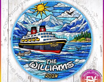 Disney Cruise Magnet Alaska Cruise Ship Door Magnets | Personalized Alaska Disney Cruise Ship Door Magnet Sign | Disney Cruise Gift