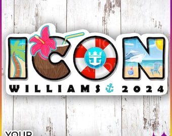 Icon of the Seas Royal Caribbean Cruise Door Magnets | Personalized Caribbean Royal Cruise Door Cruise Magnets | Cruise Door Magnet Sign