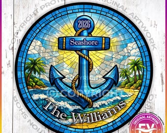 Cruise Door Magnet Anchor Sign for Any Cruise | Personalized Nautical Royal Disney Norwegian Celebrity Cruise Magnet Door Sign | Cruise Gift