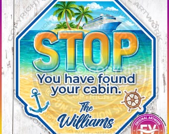 Cruise Door Magnets Funny Stop You Have Found Your Cabin | Personalized Royal Caribbean Virgin Disney NCL MSC Celebrity Cruise Magnet Gift