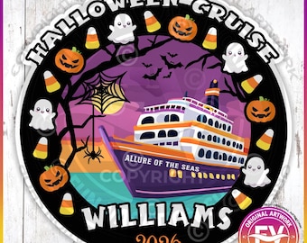 Cruise Door Magnet Halloween Sign for Any Cruise Line | Cute Halloween Cruise Cabin Door Decoration Magnet Sign | Halloween Cruise Gift