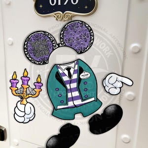 6-Piece Haunted Mansion Mickey Disney Cruise Door Magnet Set | Disney Haunted Mansion Cruise or Resort Door Magnet Sign | Disney Cruise Gift