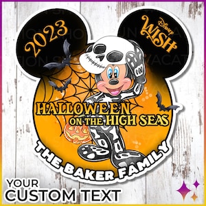 Disney Halloween Cruise Door Magnet Sign | Personalized Halloween High Seas Disney Cruise Door Magnet | Cruise Cabin Door Decor Sign