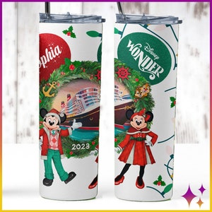 Christmas Disney Cruise Tumbler | Personalized Disney Cruise Line Tumbler Cup | Disney Christmas Cruise Gift Bag Idea