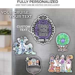 Haunted Mansion Disney Cruise Door Magnet 5-Piece Set | Disney Haunted Mansion Cruise or Resort Door Magnet Sign | Disney Cruise Gift