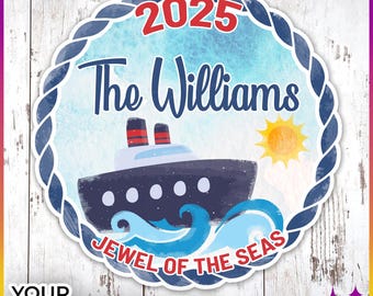 Cruise Deurmagneet | Gepersonaliseerde cruisemagneet voor Royal Caribbean, Disney, Norwegian Princess en Celebrity Cruises | Cruise Deurmagneet | Cruise Cadeau