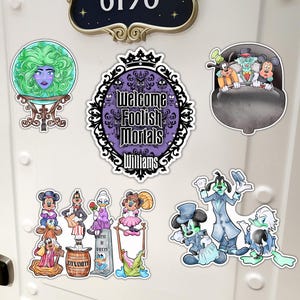 Haunted Mansion Disney Cruise Door Magnet 5-Piece Set | Disney Haunted Mansion Cruise or Resort Door Magnet Sign | Disney Cruise Gift
