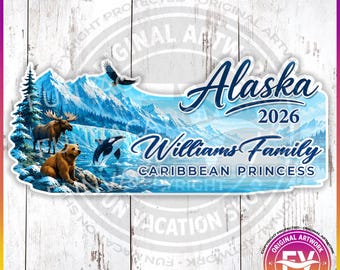 Alaskan Cruise Door Magnets Any Cruise Line | Personalized Royal Disney MSC NCL Princess Celebrity Alaska Cruise Magnet Sign | Cruise Gift