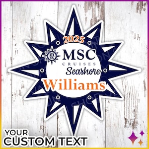 Cruise Door Magnets MSC Star | Personalized MSC Cruise Door Magnet Sign | MSC Cruise Magnet Door Decor | msc Cruise Gift