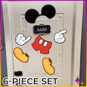 Juego de imanes para puerta de crucero de Disney / Juego de imanes con personajes de crucero de Disney / Decoración para puerta de crucero de Disney / Juego de 6 imanes para puerta de crucero de Disney