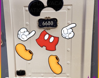 Juego de imanes para puerta de crucero de Disney / Juego de imanes con personajes de crucero de Disney / Decoración para puerta de crucero de Disney / Juego de 6 imanes para puerta de crucero de Disney