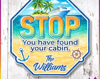 Cruise Door Magnets Funny Stop You Have Found Your Cabin | Personalized Royal Caribbean Virgin Disney NCL MSC Celebrity Cruise Magnet Gift