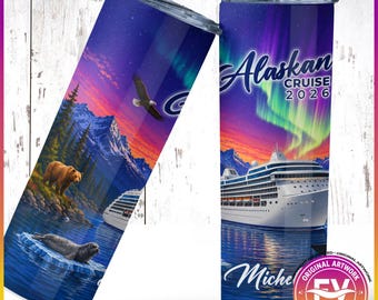Alaskan Cruise Tumbler Cup | Personalized Alaska Cruise Stainless Steel Cup Royal NCL Disney Celebrity MSC Princess | Alaska Cruise Gift