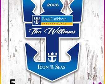Royal Caribbean Cruise Door Magnets X-Large and Jumbo | Personalized Royal Caribbean Cruise Magnet Sign | Cruise Door Anchor Magnet Sign