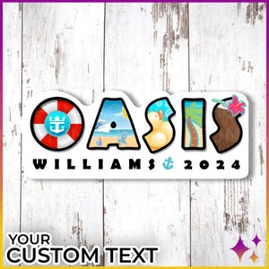 Oasis of the Seas aimants pour porte de croisière Royal Caribbean | Magnets de croisière personnalisés pour porte de croisière royale des Caraïbes | Plaque aimantée pour porte de croisière