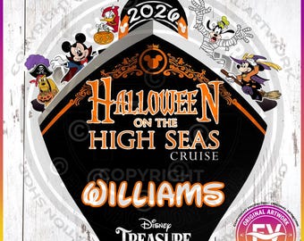Disney Halloween Cruise Door Magnet High Seas | Personalized Disney Halloween Cruise Door Magnet | Custom Halloween Disney Cruise Gift