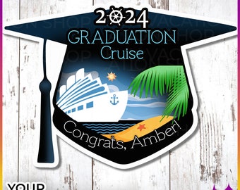 Graduierung Cruise Türmagnete | Personalisierte Royal Disney Norwegische Prinzessin Promi Graduation Cruise Türmagnete